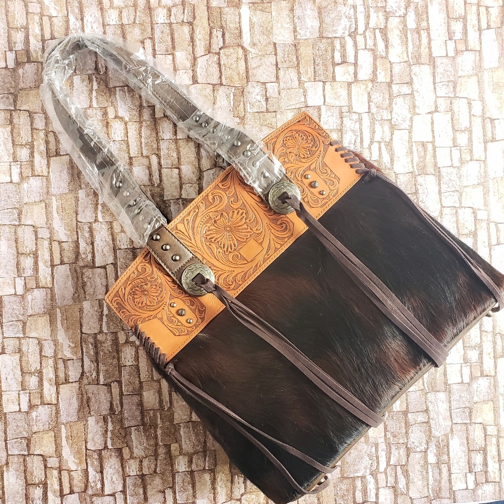Trinity Ranch Cowhide Leather Tote